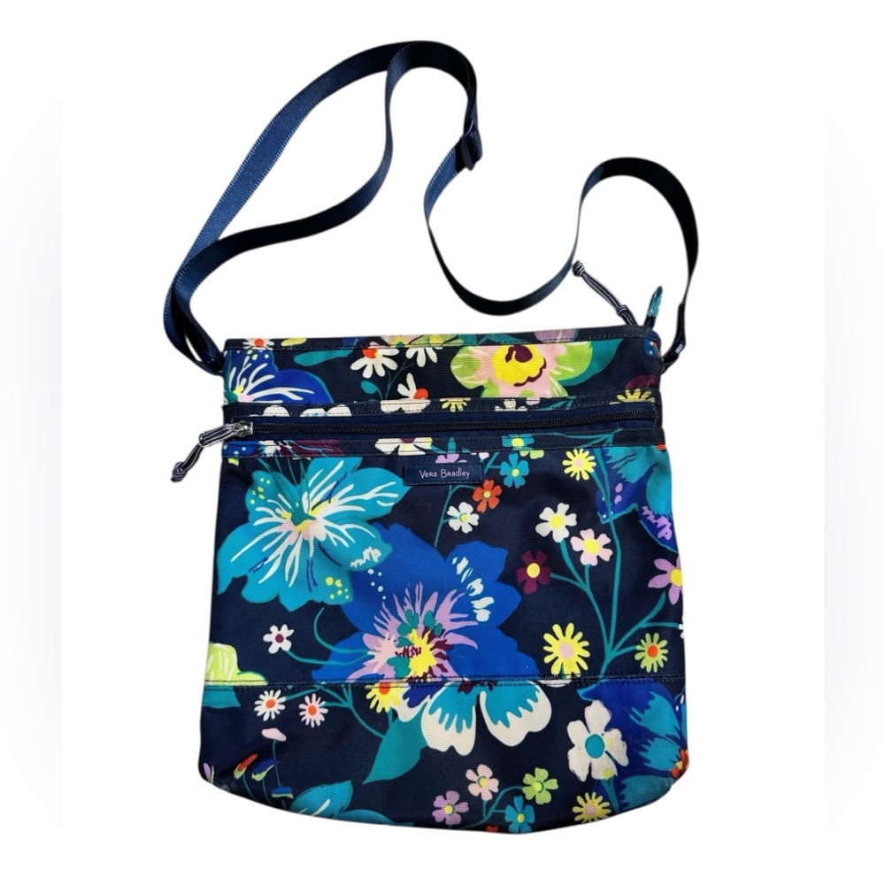 Vera Bradley Moonlight Garden Nylon Large Crossbody Bag Floral Purse